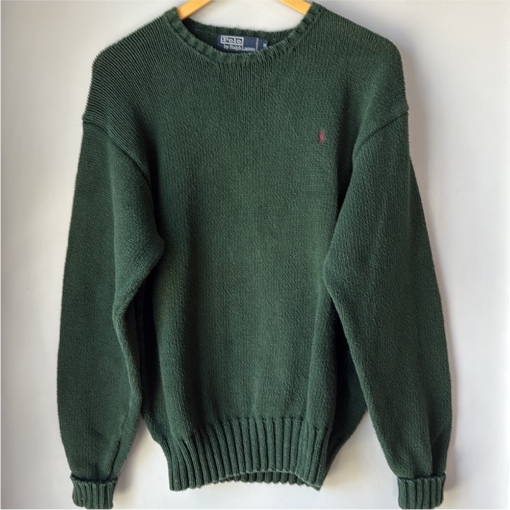 Polo Ralph Lauren Vintage Sweater Green Purple Pony